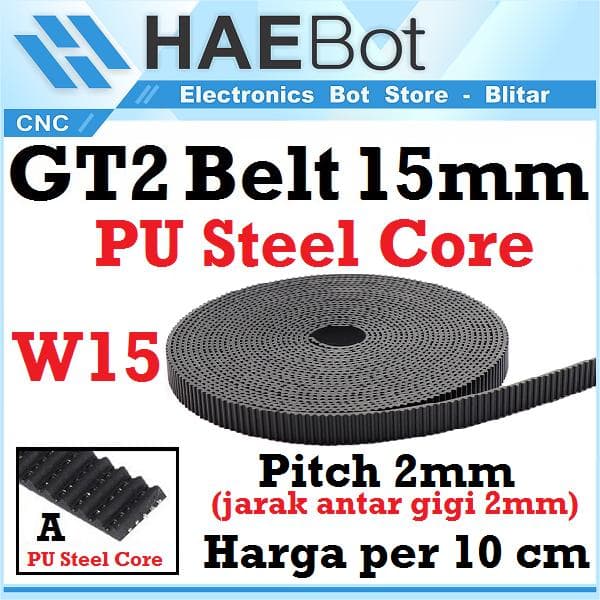 GT2 Timing Belt PU Steel Core 15mm